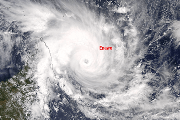 Orkaan Enawo trekt over Madagaskar