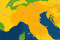 Code oranje voor Noord- en Midden-Italië 