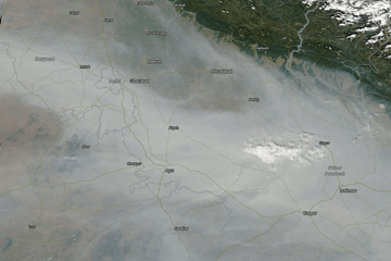 Smog India vanuit de ruimte te zien