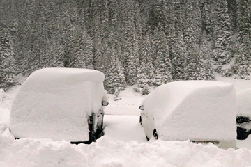 Sneeuwdump in de Alpen