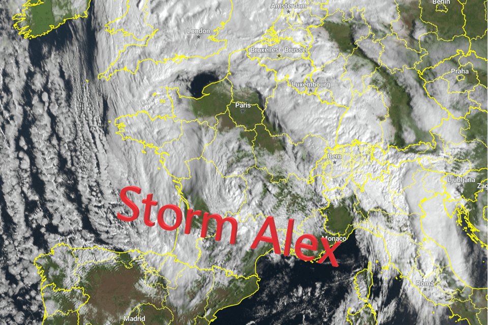 10 mensen vermist: Storm Alex zorgt voor noodweer in Frankrijk